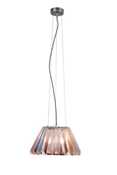 Senza 1 Light Antique Brass, Amber Crystal Pendant