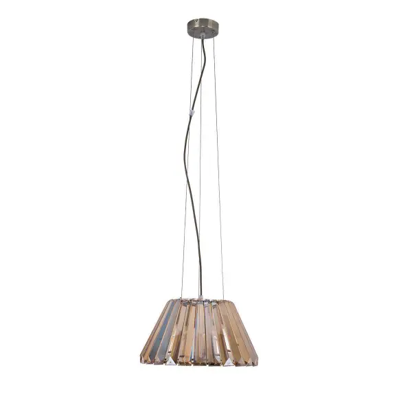 Senza 1 Light Antique Brass, Amber Crystal Pendant