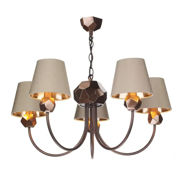 Shard 5 Light Pendant Lustre Copper