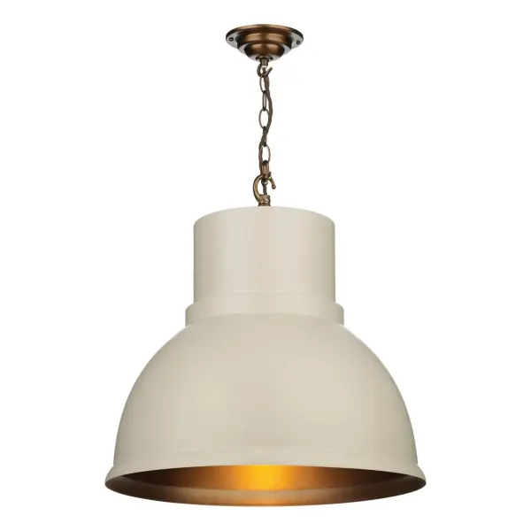 Shoreditch Large Smoke Blue & Brushed Chrome Pendant