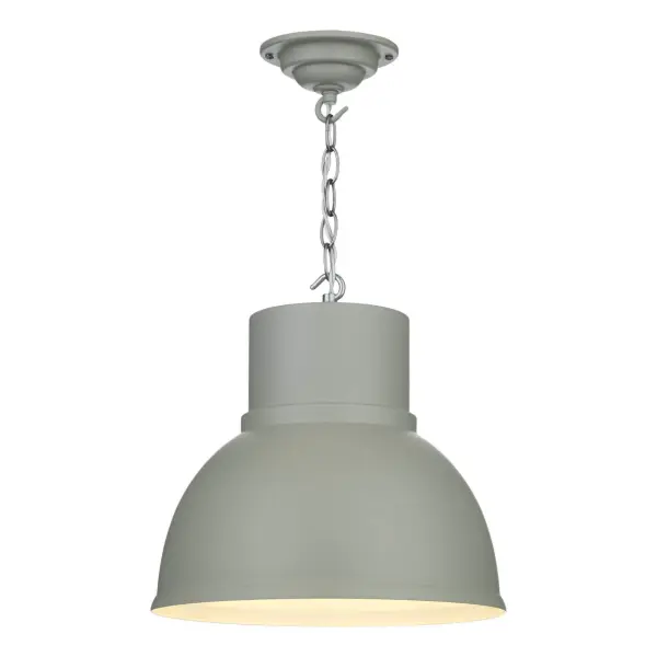Shoreditch Large Smoke Blue & Brushed Chrome Pendant