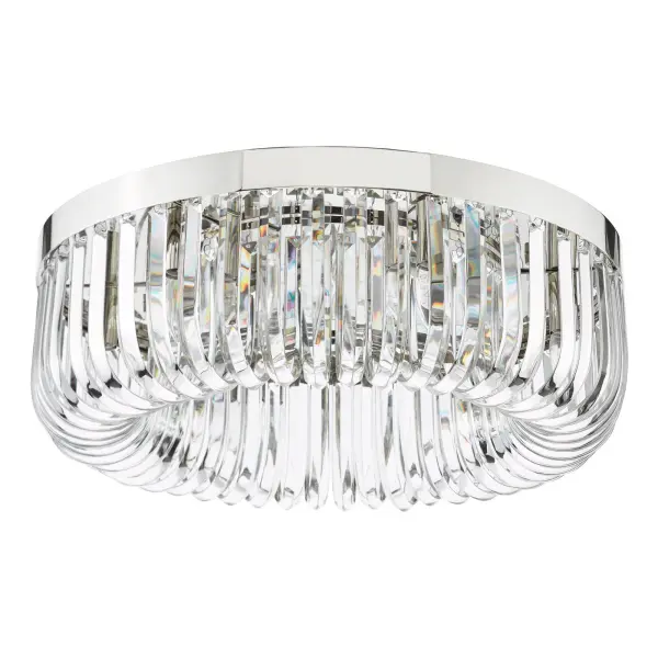 Sigourney 6 Light Polished Nickel Semi Flush Fitting