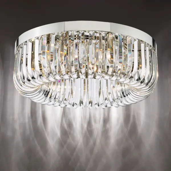 Sigourney 6 Light Polished Nickel Semi Flush Fitting