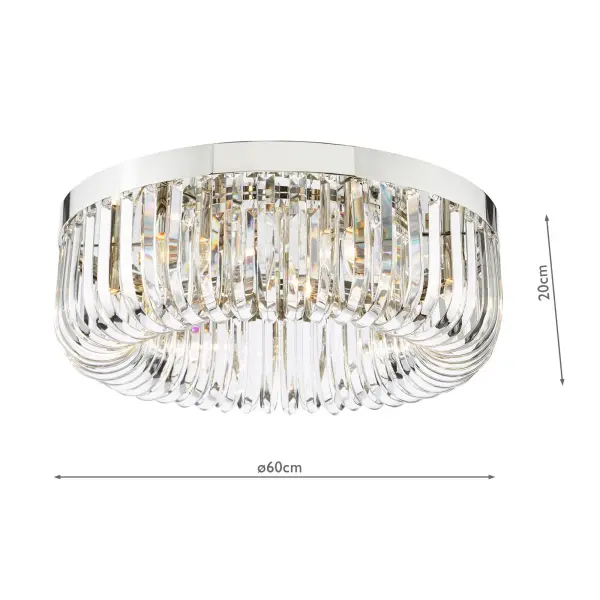 Sigourney 6 Light Polished Nickel Semi Flush Fitting
