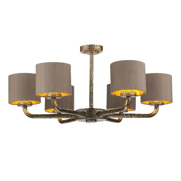 Sloane 6 Light Pendant Hammered Pewter