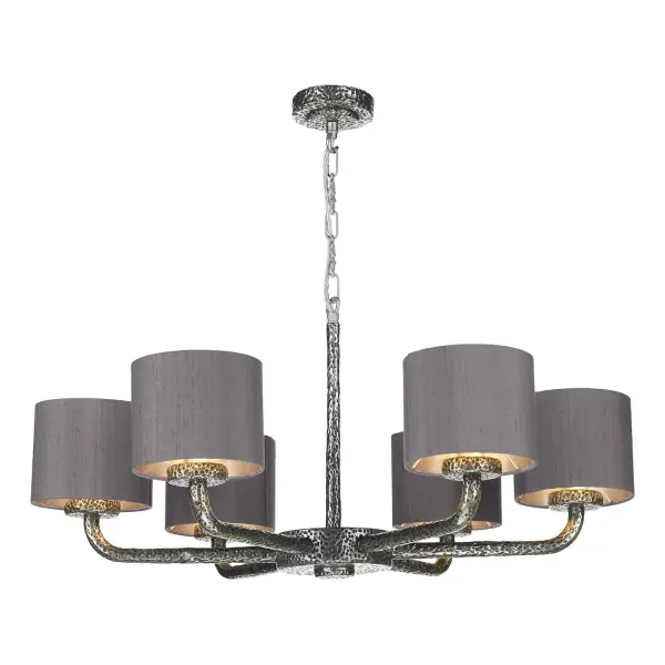 Sloane 6 Light Pendant Hammered Pewter