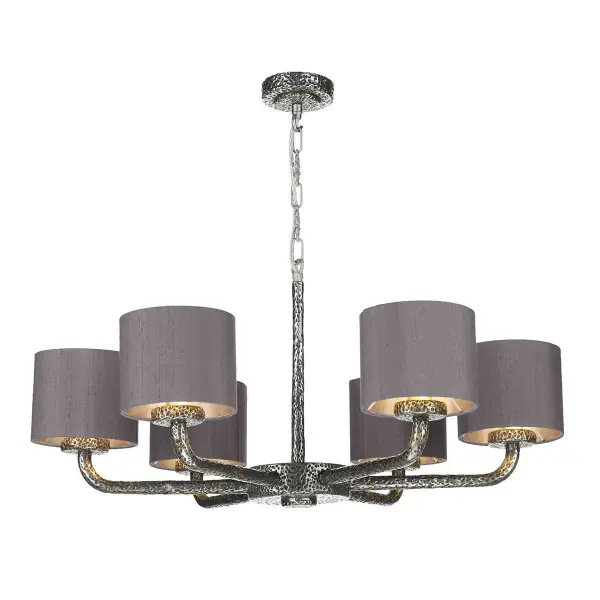 Sloane 6 Light Pendant Hammered Pewter