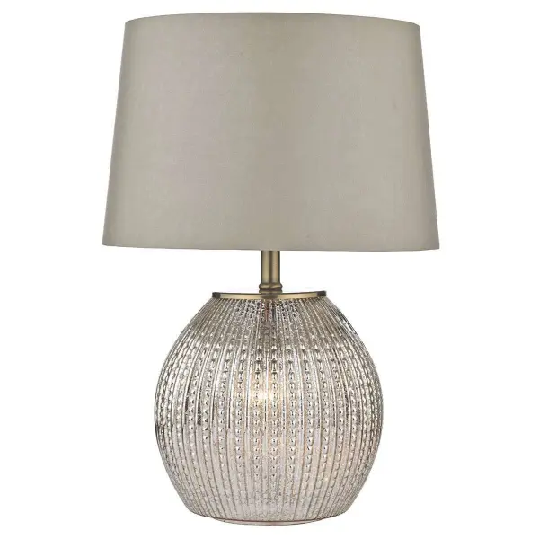 Sonia Table Lamp Antique Silver complete with Shade Dual Source