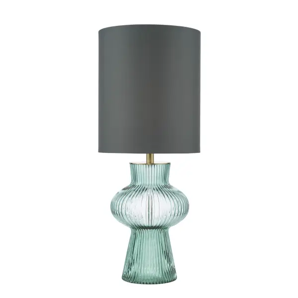 Suelita Green Glass Table Lamp C/W Shade