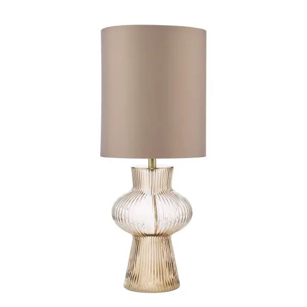 Suelita Brown Glass Table Lamp C/W Shade