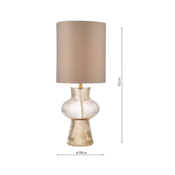 Suelita Brown Glass Table Lamp C/W Shade