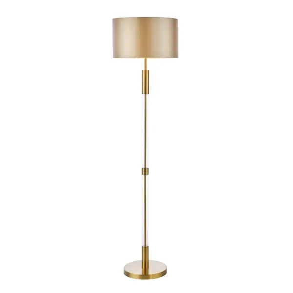 Sylvester Antique Brass Floor Lamp C/W Shade
