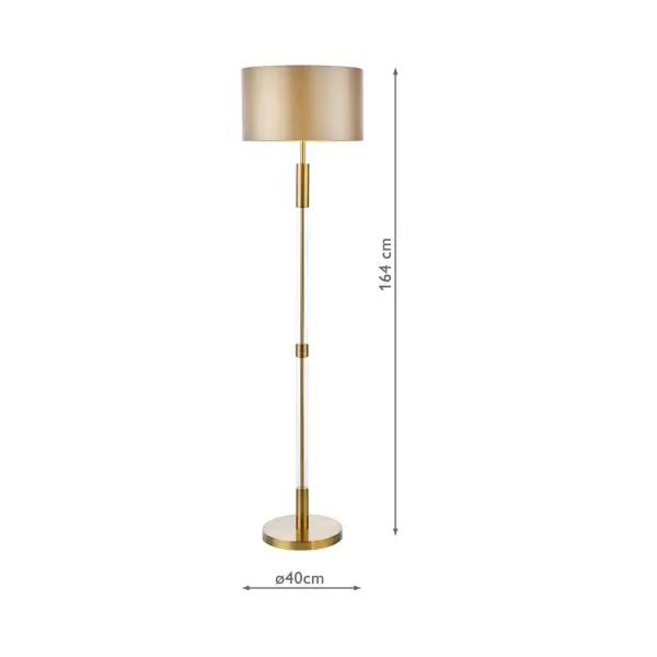 Sylvester Antique Brass Floor Lamp C/W Shade