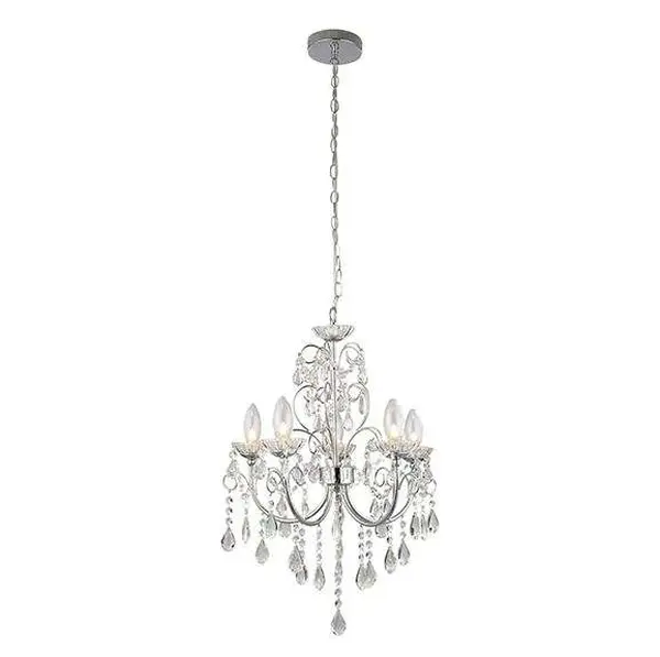 Tabitha 5 Light Polished Chrome Pendant IP44