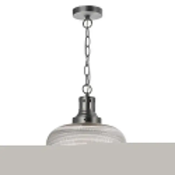 Tack 1 Light Glass Pendant Industrial Nickel