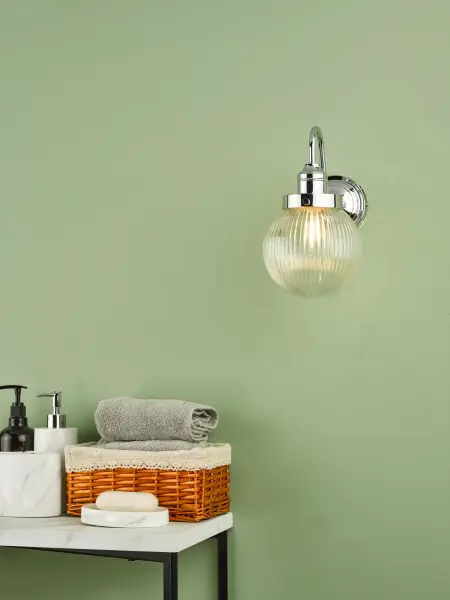 Tamara IP44 Polished Chrome Wall Light