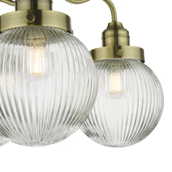 Tamara 3 Light Semi Flush in Antique Brass IP44
