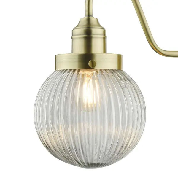 Tamara Wall Light Antique Brass & Ribbed Glass