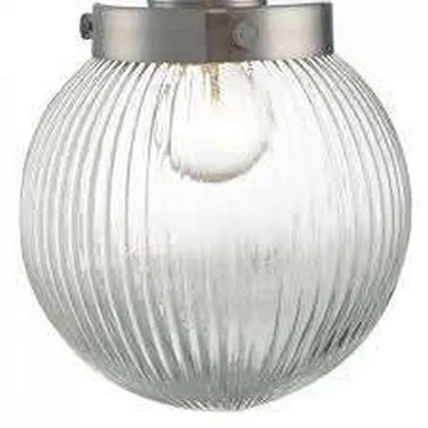 Tamara Wall Light Satin Nickel & Ribbed Glass