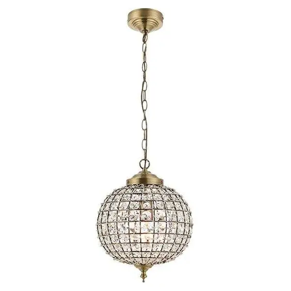 Tanaro 1 Light Pendant in Antique Brass