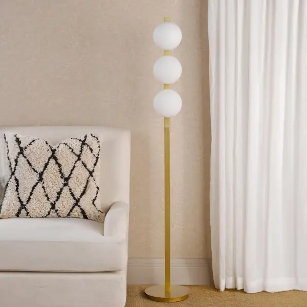 Tauri Gold & Opal Glass Floor Lamp