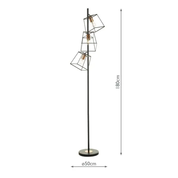 Tower Black & Copper Floor Lamp