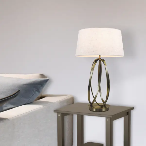 Trinity Table Lamp Antique Brass C/W Shade