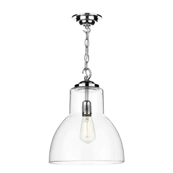 Upton Large 1 Light Clear Glass Pendant