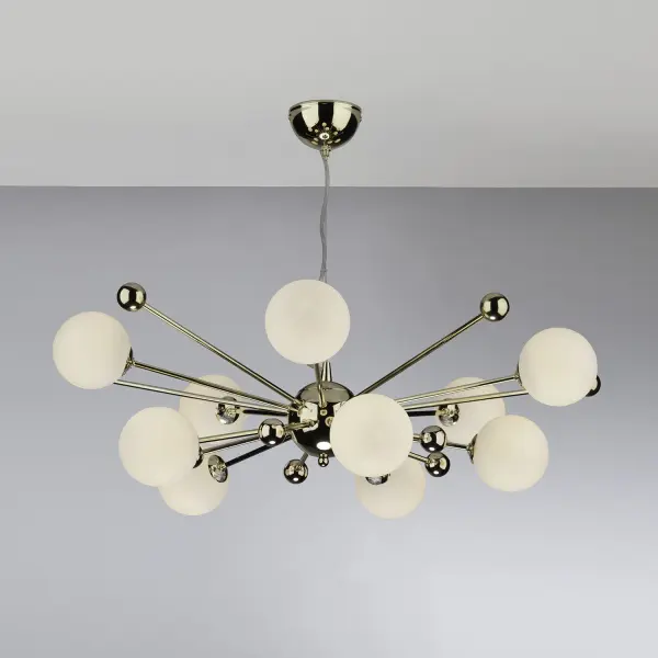 Ursa 10 Light Gold & Opal Glass