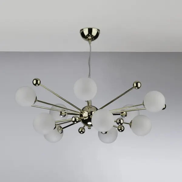 Ursa 10 Light Gold & Opal Glass
