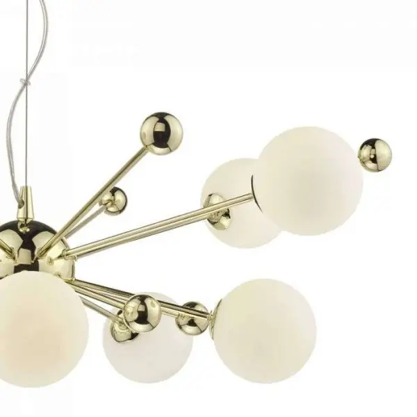 Ursa 10 Light Gold & Opal Glass