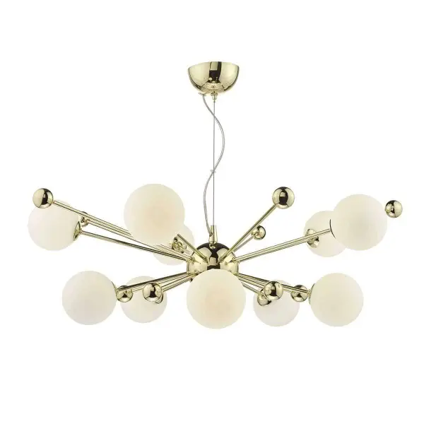 Ursa 10 Light Gold & Opal Glass