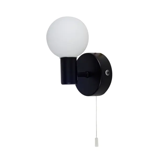 Vanity Single Wall Light in Matt Black IP44