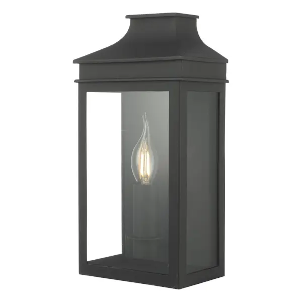 Vapour Single Black Outdoor Lantern IP44