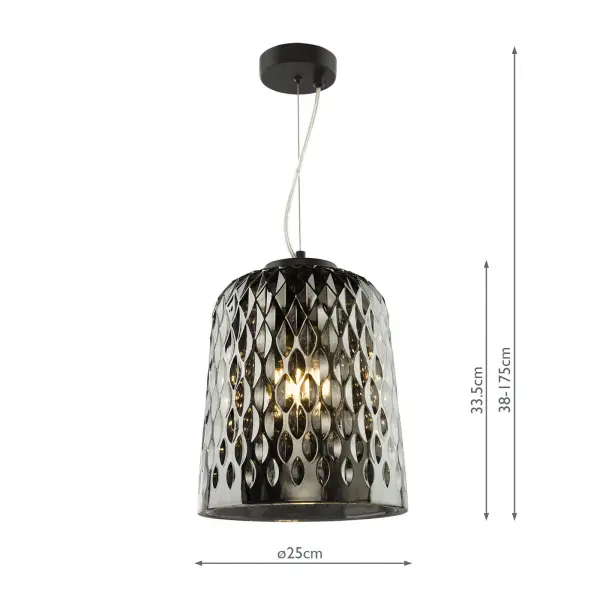 Varius Matt Black & Smoked Glass Single Pendant