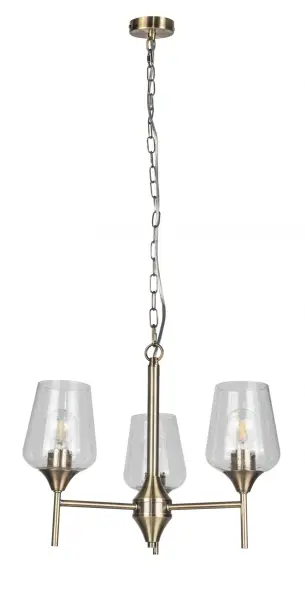Vino 3 Light Antique Brass Pendant