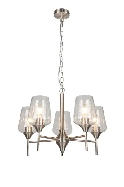 Vino 5 Light Satin Chrome Pendant
