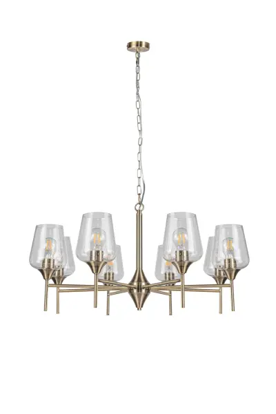 Vino 8 Light Antique Brass Pendant
