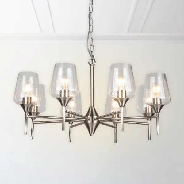 Vino 8 Light Satin Chrome Pendant