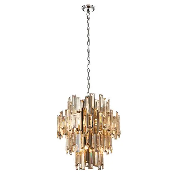 Viviana 12 Light Polished Chrome & Champagne Crystal Pendant