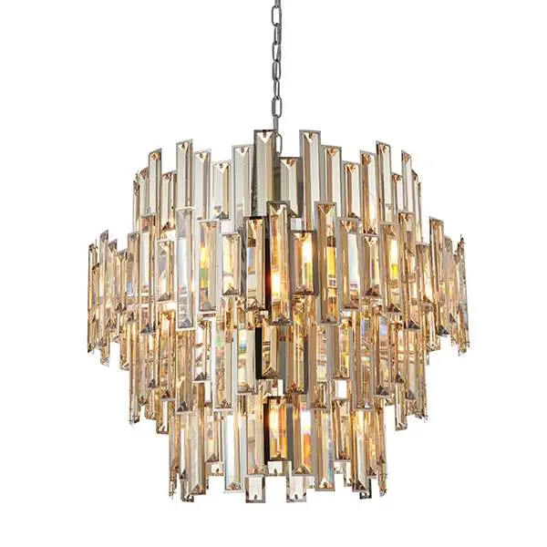 Viviana 15 Light Polished Chrome & Champagne Crystal Pendant