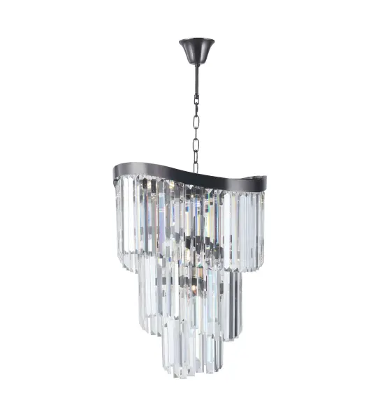 Waverly 6 Light Brushed Black Chrome Chandelier