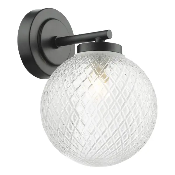 Wayne Matt Black IP44 Wall Light