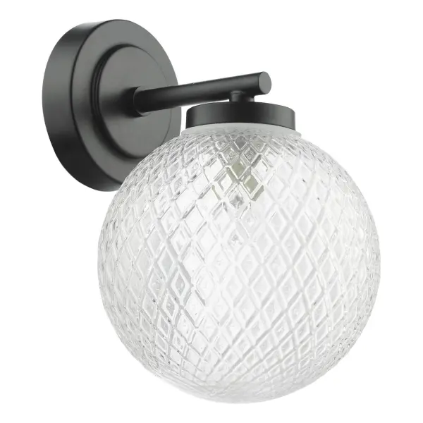 Wayne Matt Black IP44 Wall Light