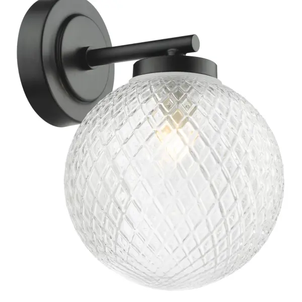 Wayne Matt Black IP44 Wall Light