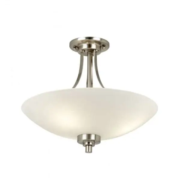 Welles 3 Light Semi Flush in Satin Chrome