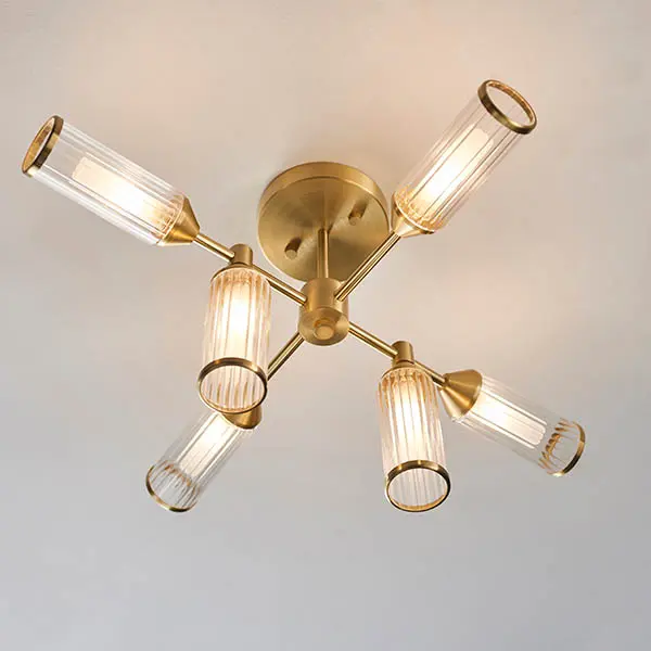 Sally 6 Light Satin Brass Semi Flush Fitting