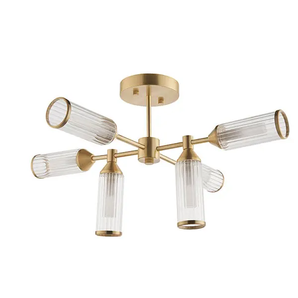 Sally 6 Light Satin Brass Semi Flush Fitting