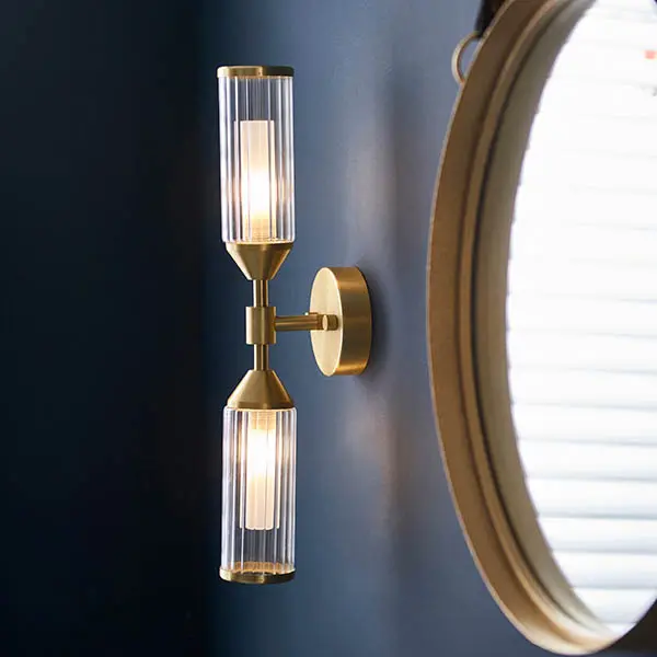 Sally Satin Brass Double Wall Light
