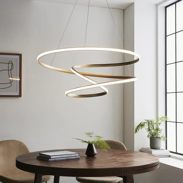 Spiral Large LED Gold Pendant